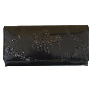 The Royal Hong Kong Jockey Club Glossy Leather Wallet with Embossed Horses